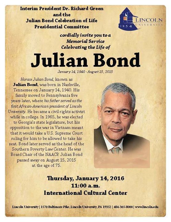 Julian Bond Memorial Service 2016
