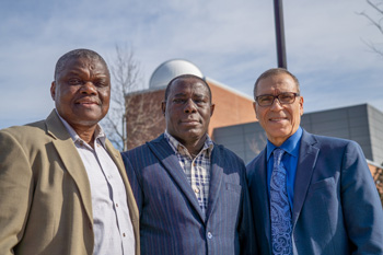 Drs. Babatunde, Gbolahade, the 2019-2020 Scholar in Residence, and Maazaoui.