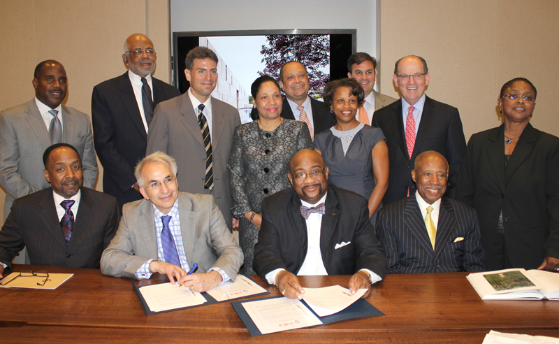 Lincoln University President Robert Jennings and The Barnes Foundation President Derek Gillman signed a joint resolution regarding the visual arts program collaborative between the two entities. 